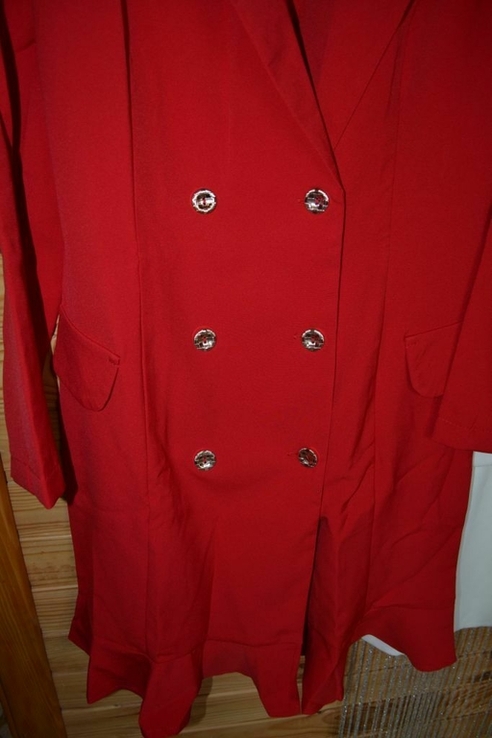 Сукня-сорочка червоного кольору. Сукня-блейзер, піджак., photo number 6