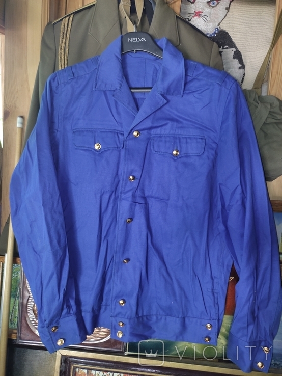 Vintage. Officer's summer blue jacket, USSR Navy, photo number 2