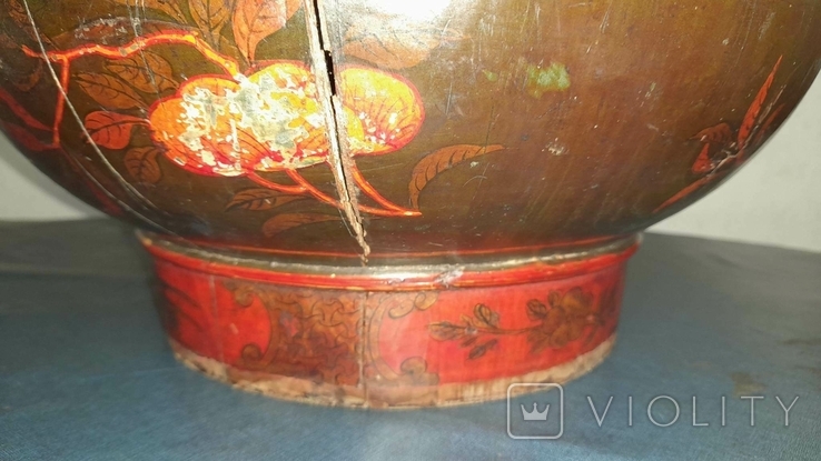 Китай.Старовинна деревяна посудина,розпис 18-19 ст., photo number 11