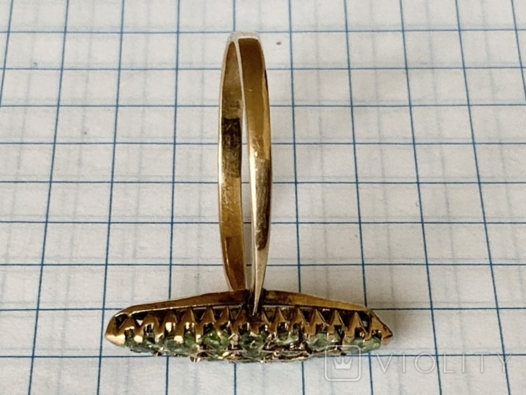 Gold ring with demantoids, USSR until 1958, photo number 9