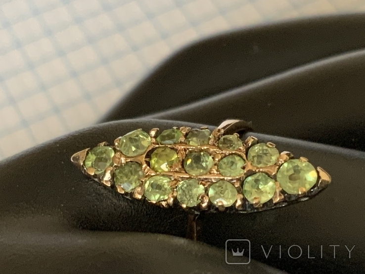 Gold ring with demantoids, USSR until 1958, photo number 12