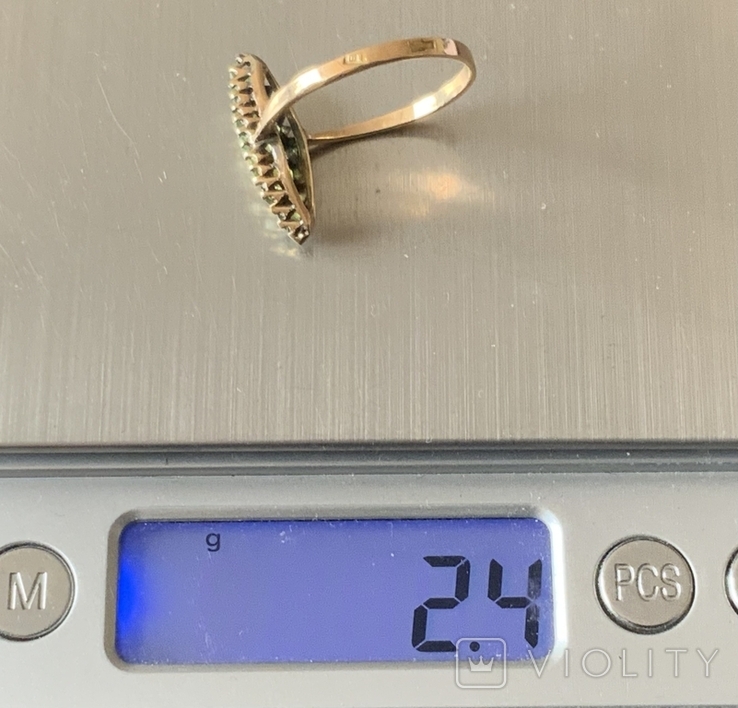 Gold ring with demantoids, USSR until 1958, photo number 13