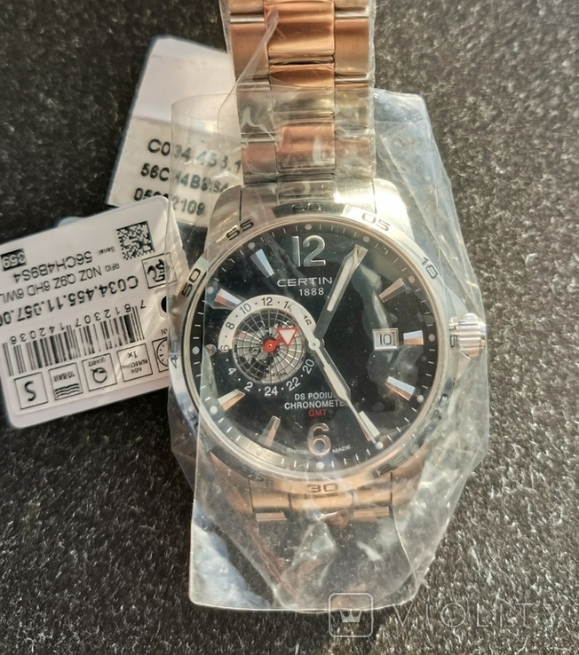 Новые швейцарские часы Certina DS Podium GMT Black Chrono / C034.455.11.057.00, фото №8