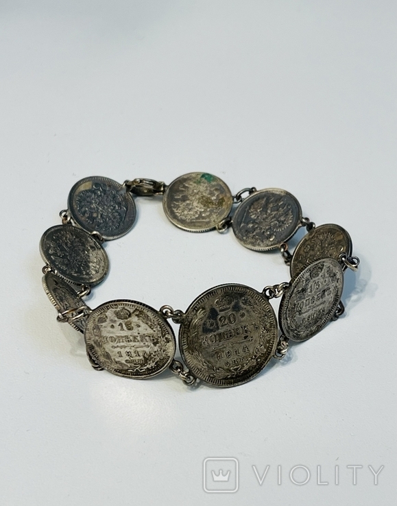 Bracelet of royal coins silver, photo number 2