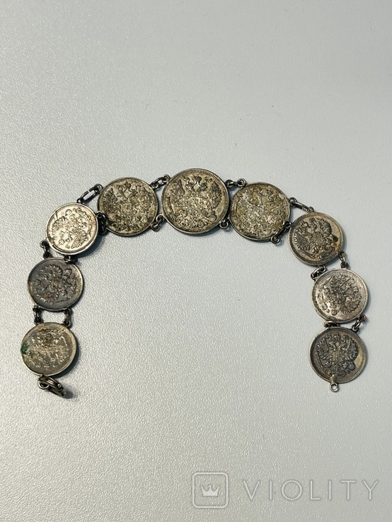 Bracelet of royal coins silver, photo number 5