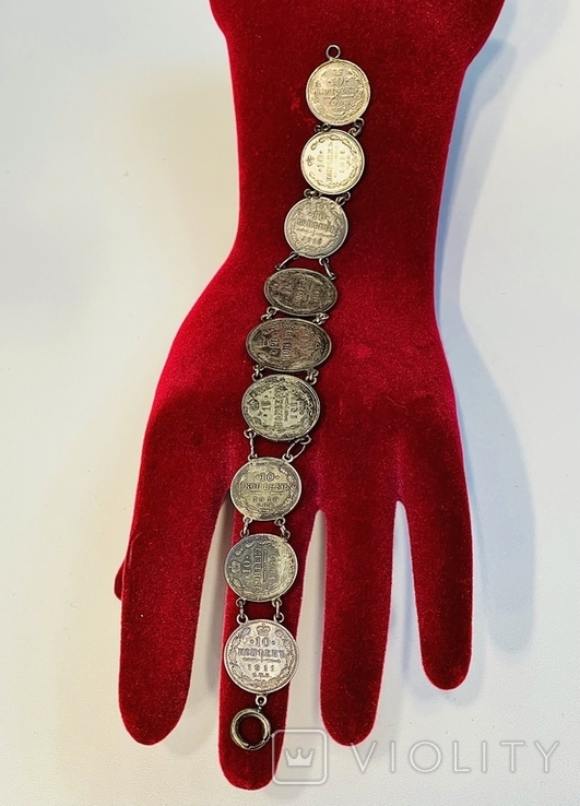 Bracelet of royal coins silver, photo number 9