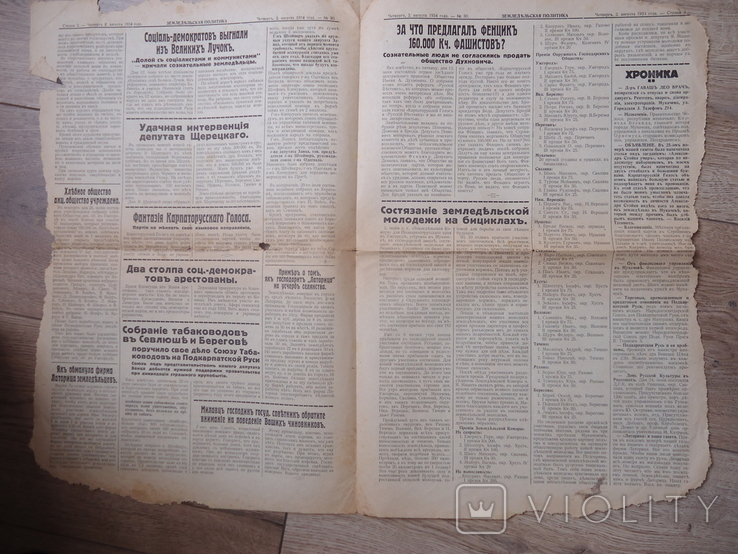 Закарпаття газета земледельская политика 1934 р Ужгород, фото №3