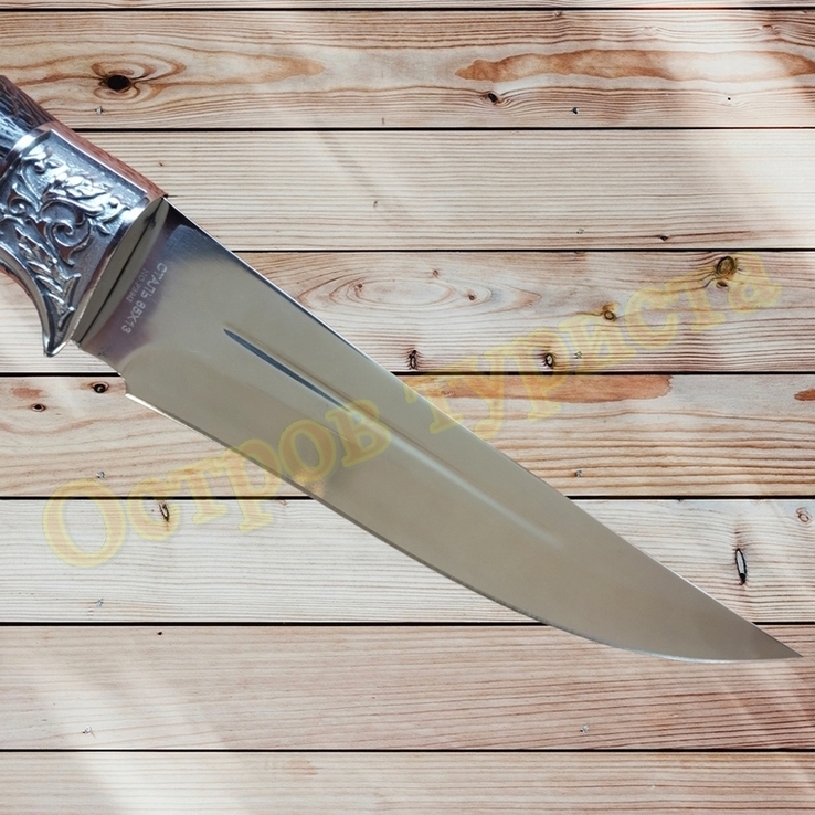 Нож туристический Охотник сталь 65Х13 чехлом 27 см, фото №6