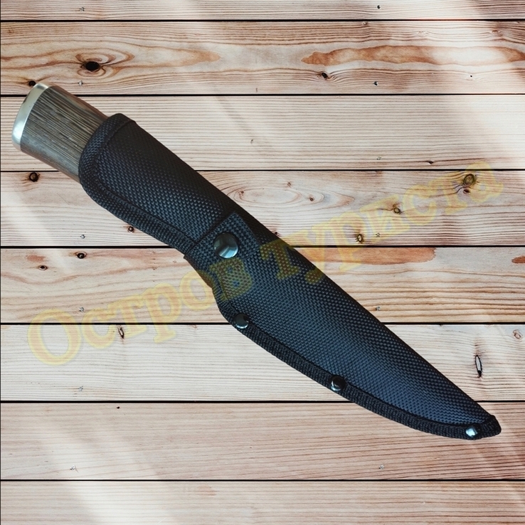 Нож туристический Охотник сталь 65Х13 чехлом 27 см, фото №8