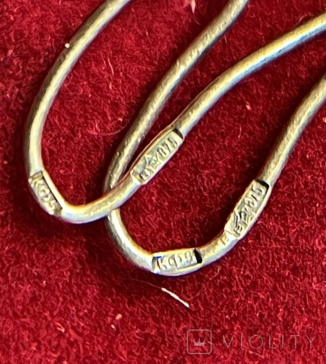Earrings Silver 875 hallmark KF5, photo number 6