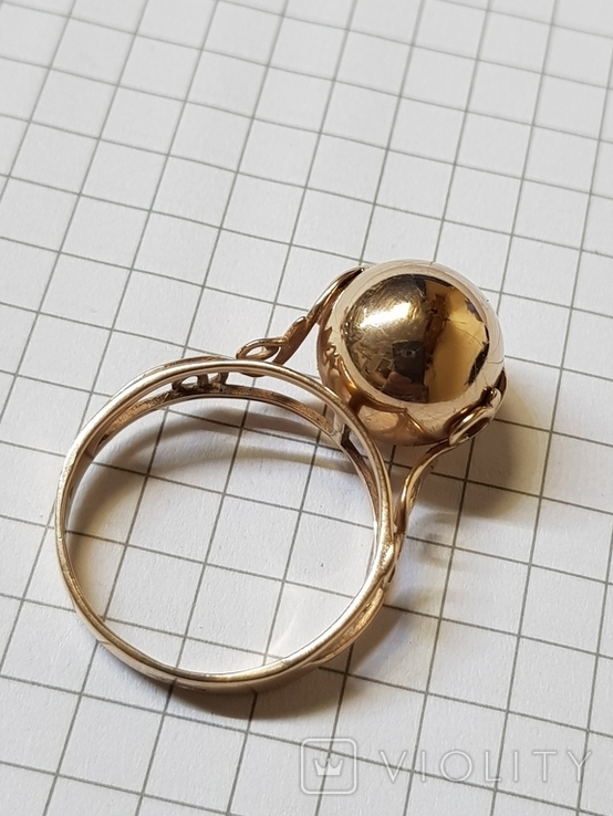 Золотое кольцо и серьги 585 пробы, photo number 5