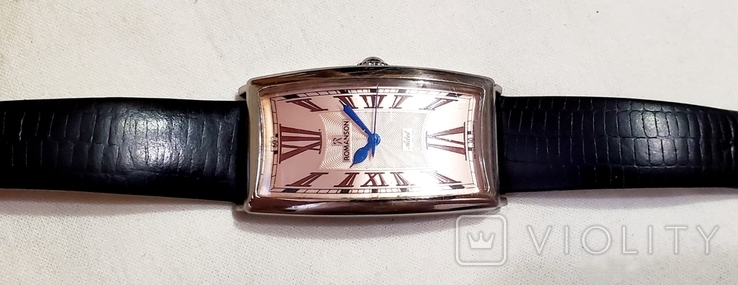 Romanson-Adel watch in chrome case with Swiss quartz guilloché dial, photo number 5