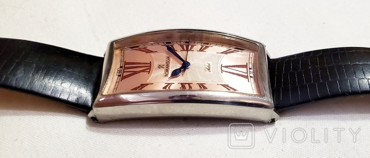 Romanson-Adel watch in chrome case with Swiss quartz guilloché dial, photo number 6