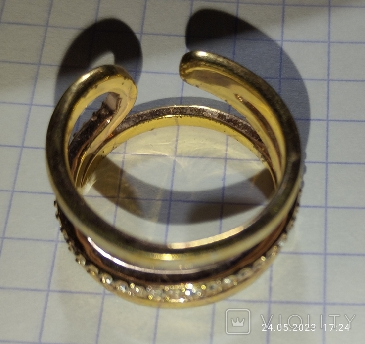 Кольцо , позолота, фото №5