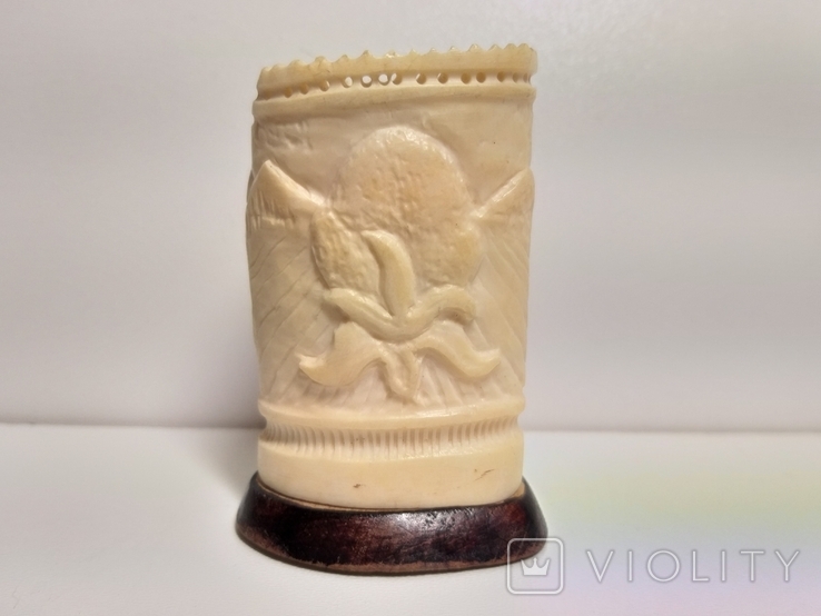 Pencil holder made of walrus tusk or tusk., photo number 4