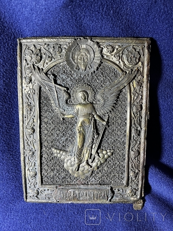 Икона в технике гальванопластика, ангел хранитель