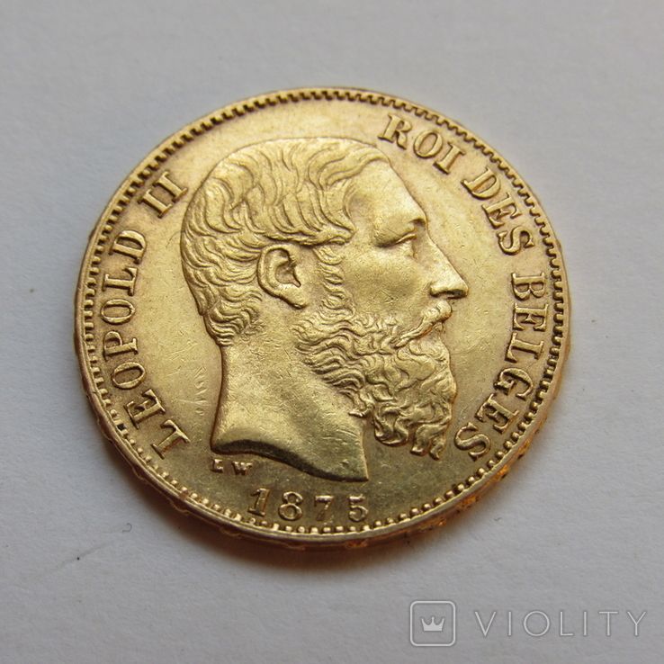 20 франков 1875 г. Бельгия, photo number 4