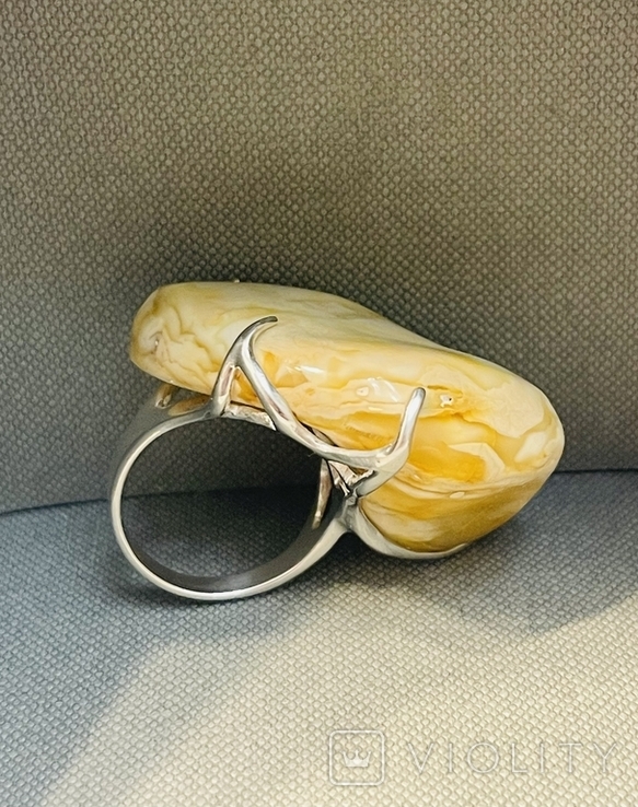 Ring, Ring, Silver, Amber, photo number 3