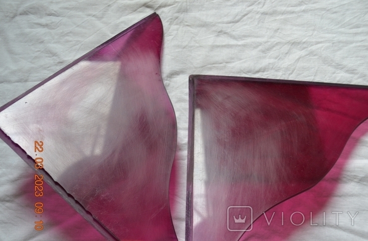 Sun protection side windows, glass on VAZ, ZAZ. Made of plexiglass. Red. 2 pcs. 25x26 cm., photo number 6