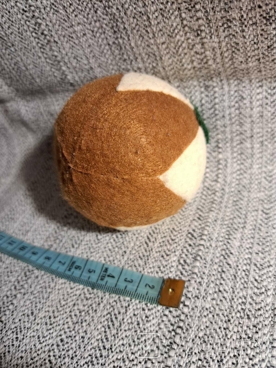 Ёлочная игрушка шар, текстиль, фото №6