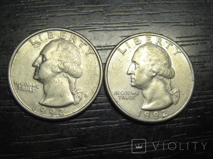 25 US cents 1992 (two varieties), photo number 2