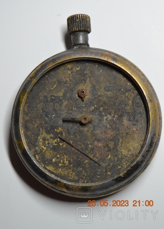 Pocket watch "Agate". Stopwatch. Diameter 5 cm. Not working. Arrow broken off, photo number 3