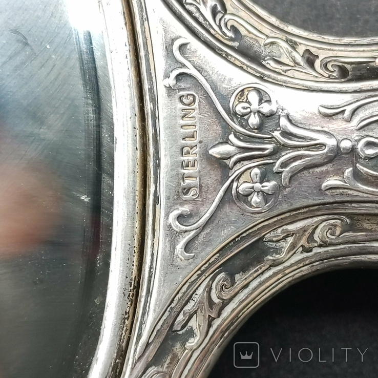 Дзеркальне срібло 925 Hallmark Sterling з Mongram Англія, фото №7