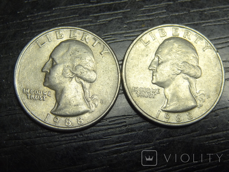 25 US cents 1988 (two varieties), photo number 2