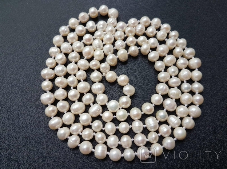 Beads Necklace Pearls 120 cm, photo number 3