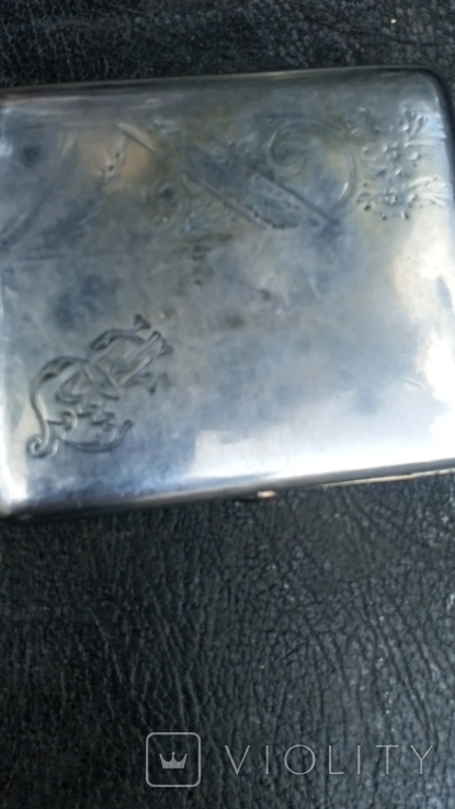 Cтарий портсигар, срібло на латуні, photo number 4