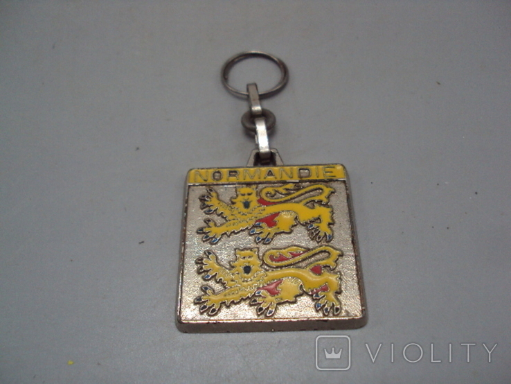 Keychain Normandie coat of arms lions Normandy France two lions metal length 8.3cm, photo number 2