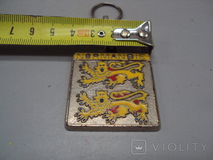 Keychain Normandie coat of arms lions Normandy France two lions metal length 8.3cm, photo number 5