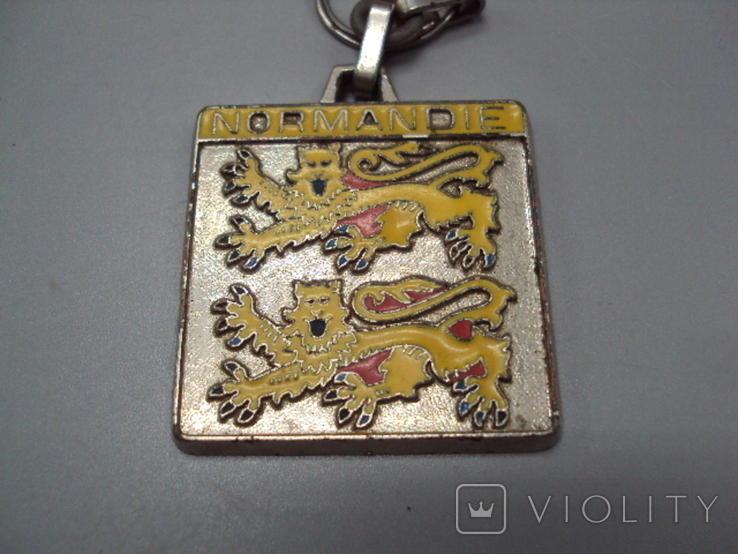 Keychain Normandie coat of arms lions Normandy France two lions metal length 8.3cm, photo number 6