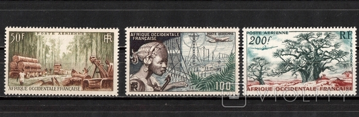 French West Africa. Airmail (series in luxury)** 1954