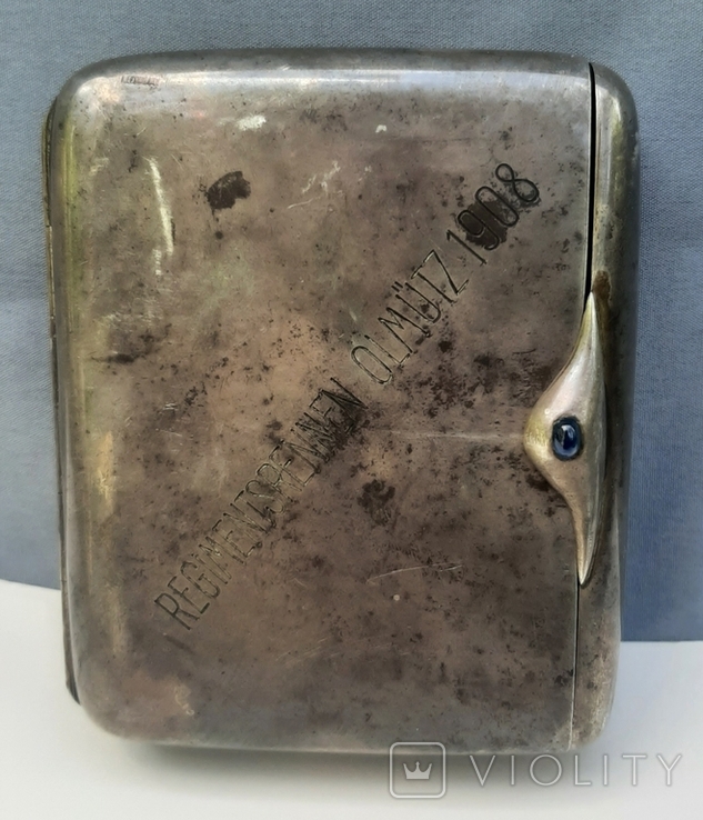Портсигар раскладной серебряный 900пр,датирован 1908 год,вес 327 гр