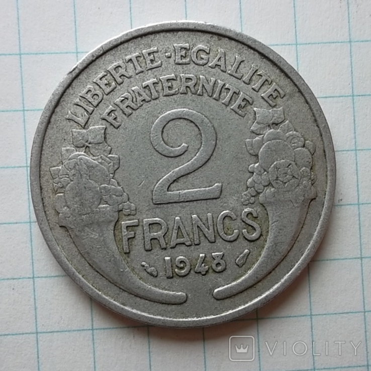 Франція 2 франка, 1948, photo number 2