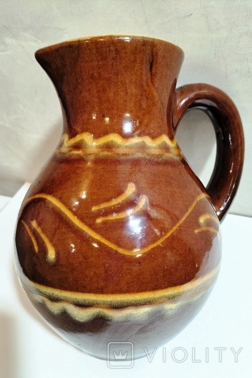 Jug Cornflowers ceramics. 21 cm., photo number 2