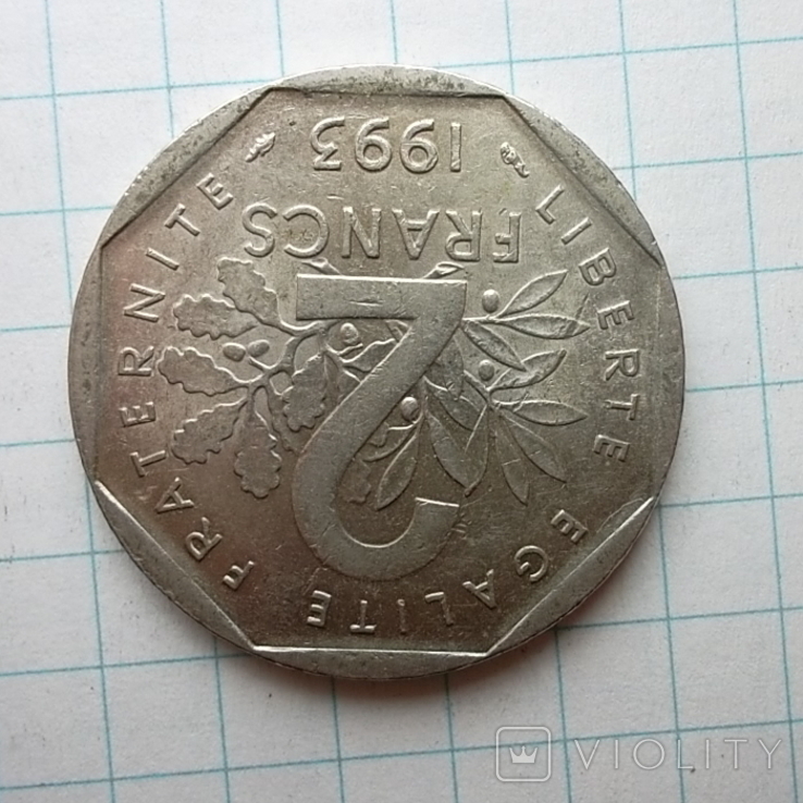 Франція 2 франка, 1993 50-та річниця - Заснування Національного руху опору, photo number 4