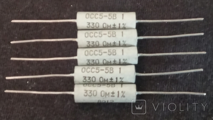 Радиодетали Резисторы С5-5В-1Вт 330 Ом 1% шт. ВП ОС СССР (б/р)