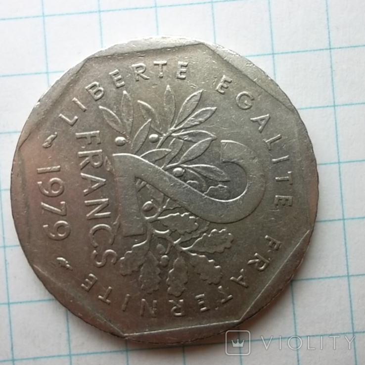 Франція 2 франка, 1979, фото №3