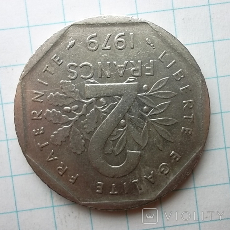 Франція 2 франка, 1979, фото №4