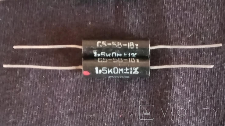 Радиодетали Резисторы С5-5В-1Вт 1,5 кОм 1% 2шт. СССР (б/р)