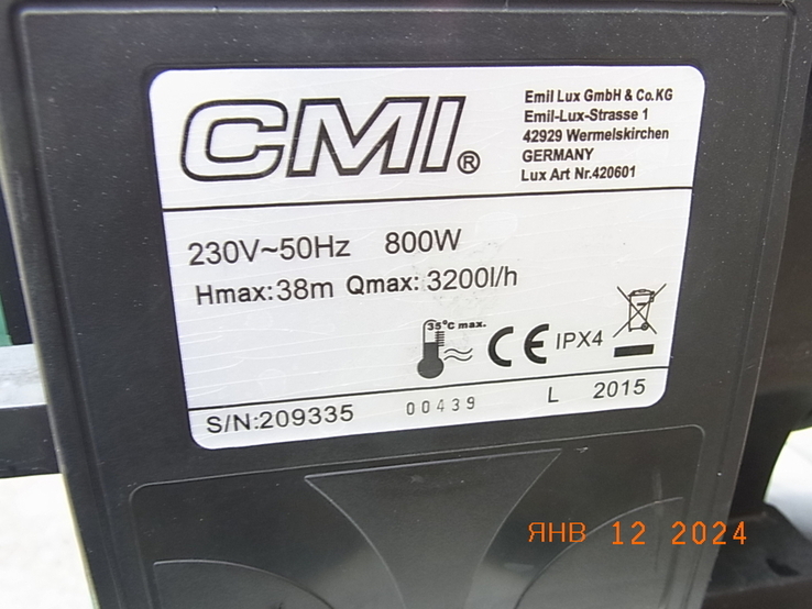 Гідрофор CMI 800W з Німеччини, numer zdjęcia 9