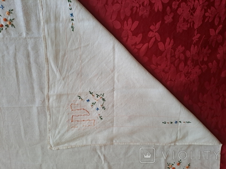 Tablecloth embroidered linen, photo number 3