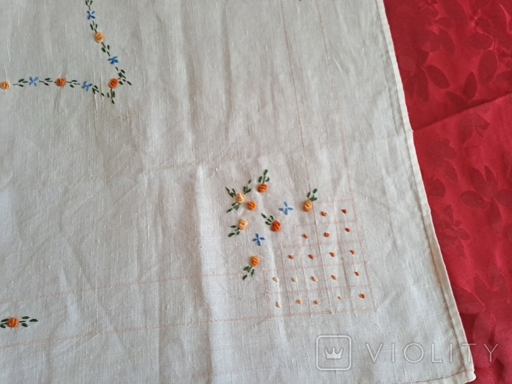 Tablecloth embroidered linen, photo number 7