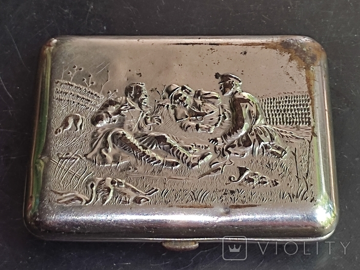 Vintage. Cigarette case "Hunters at a halt", "Partridges" .. USSR, photo number 6