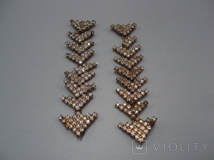 Costume jewelry, parts, spare parts, earrings or bracelet, length 9.5 cm, there are breakdowns, not all pebbles, photo number 2