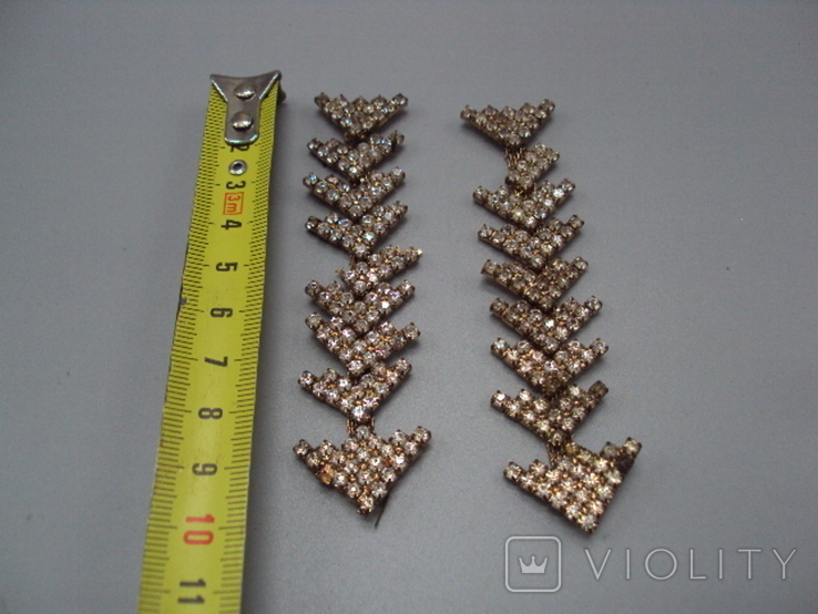 Costume jewelry, parts, spare parts, earrings or bracelet, length 9.5 cm, there are breakdowns, not all pebbles, photo number 3