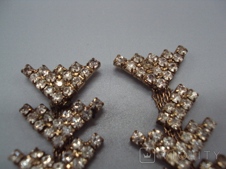 Costume jewelry, parts, spare parts, earrings or bracelet, length 9.5 cm, there are breakdowns, not all pebbles, photo number 5