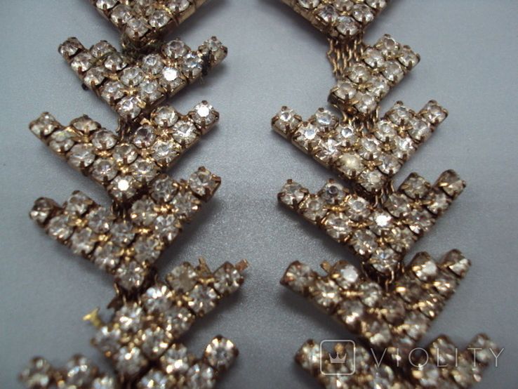 Costume jewelry, parts, spare parts, earrings or bracelet, length 9.5 cm, there are breakdowns, not all pebbles, photo number 6